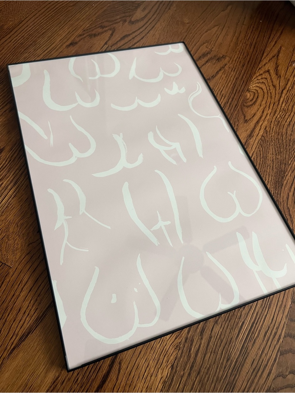 Kate Worum Abstract Minimalist Pink & White Bottom Art Print 13x19